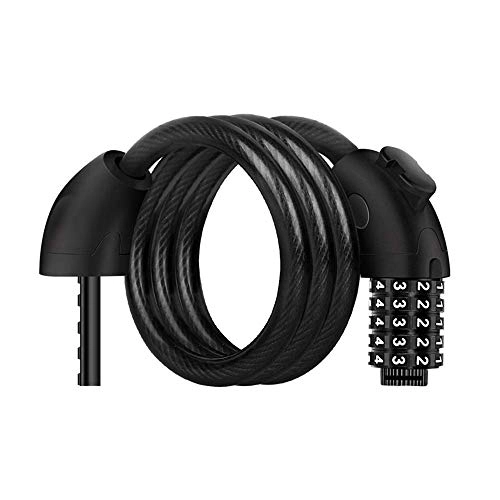 Bike Lock : GPWDSN Bicycle lock Bicycle Lock 5-digit Code Anti-theft Combination Bicycle Steel Cable Lock High Security, Suitable for Motorcycles, Bicycles, Fences, Doors (Size : 150cm)