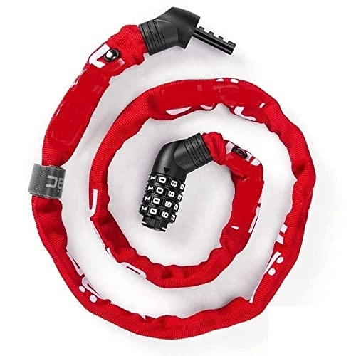 Bike Lock : GSJNHY Bike Cable Lock Bicycle Lock MTB Road Bike Chain Anti-theft Password Lock Ultra-light Portable Lock Safety Stable Bike Accessories (Color : A600C Red)