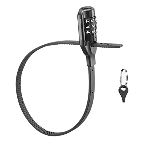 Bike Lock : GSJNHY Bike Cable Lock Bike Cable Lock Multi Stable Bicycle Helmet Lock Password Cycling Lock For MTB Road Bike (Color : Black)