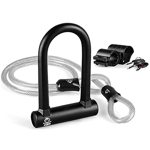 Bike Lock : Guard U-Lock Bike Lock Bicycle Steel Cycling Bike Bicycle Loop Cable Lock Cable Lock, Scooter Security Safety Bike Security Accessories