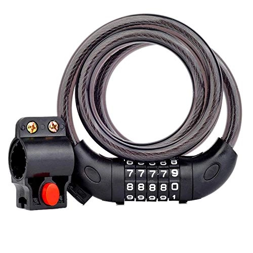 Bike Lock : Guddawstraatyi bicycle lock Bike Lock with Mounting Bracket Bike Cable Self Coiling -Digit Resettable Combination Bicycle Lock Cable for Bicycle Motor Bike Locks