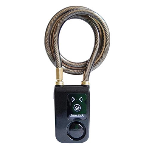 Bike Lock : Guddawstraatyi bicycle lock Intelligent Control Smart Alarm Bluetooth Lock Waterproof Alarm Bicycle Lock Outdoor Anti Theft Lock-Black Bike Locks (Color : Black)