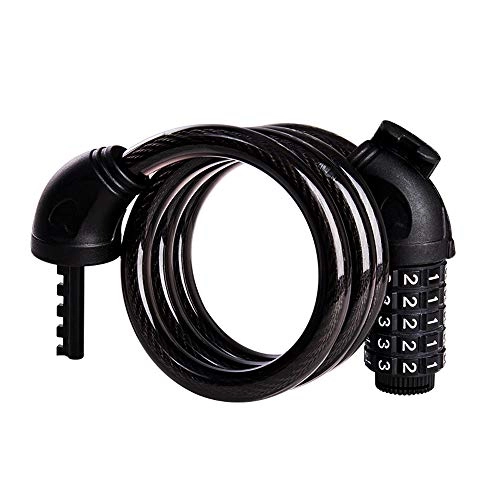 Bike Lock : Guoz Bike Lock With 5-Digit Resettable Number, Bicycle Lock Combination Cable Lock Lightweight And Security, For Bicycle, Scooter, Other Items That Need To Be Secured
