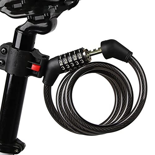 Bike Lock : GYYSDY Bike Lock, Bike Lock Cable With Anti-theft Lock Cylinder, Coiled Secure Keys Bike Cable Lock, PVC Anti-scratch Coating Bicycle Cable Lock, Mounting Bracket Included