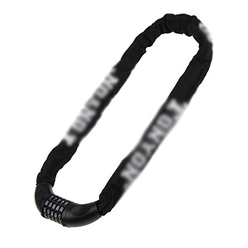 Bike Lock : H-M-SJZ Bicycle Chain Lock, Motorcycle Chain Locks, Heavy-duty Bike Lock, 5-digit Password Combination Is Ideal For Gates And Fences, Strollers, Scooters, Etc. (Color : Black)