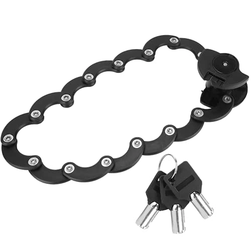 Bike Lock : Hamburger Shaped Practical Black Reliable Anti Theft Chain Lock for Bicycle Mountain Bike
