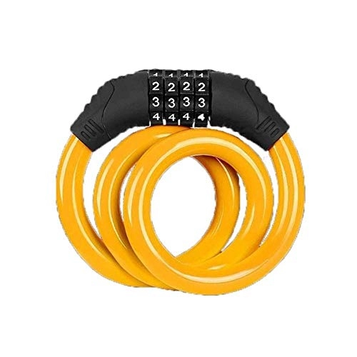 Bike Lock : HAOSHUAI Bicycle Lock Combination Number Code Bike Bicycle Cycle Lock 12mm By 650mm Steel Cable Chain Bicycle Accessories (Color : Green) (Color : Yellow)