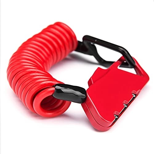 Bike Lock : Hbao Bicycle Lock Cycling Portable Bike Lock Accessories Road Bicycle Small Cable Lock Equipment Bike Accessories (Color : Red, Size : 120cm)