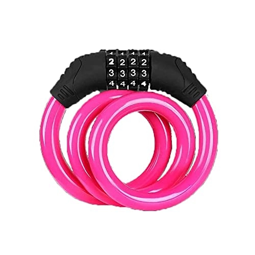 Bike Lock : Heavy Duty Bike Lock, 4-Digit Password Bicycle Code Lock Mountain Bike Portable Security Anti-theft Cable Lock Steel Wire Lock Bicycle Accessories (Color : D)