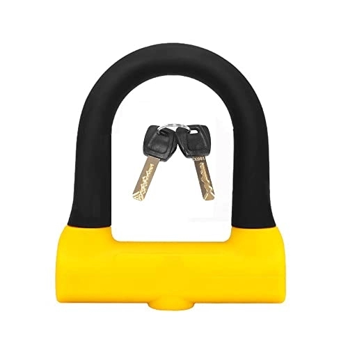 Bike Lock : Heavy Duty U Lock Bicycle Lock, Anti-theft, Steel+silica Gel, Unbreakable, Easily Keep Bike Secure, Yellow, 14.5 / 18cm
