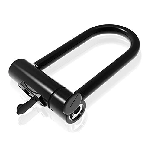 Bike Lock : Heavy-Duty U-Shaped Electronic Fingerprint Lock Padlock USB Rechargeable Charging Key For Scooter Bicycle Glass Door U-Lock (Color : Black)