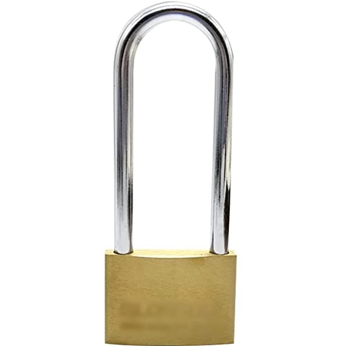Bike Lock : HEMO Bike lock Solid Long Beam Brass Padlocks Door Lock Long Beam Lock Student Drawer Hardened Steel Shackle, With Key Padlock, gym, Car U lock