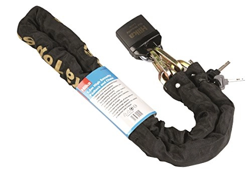 Bike Lock : Hilka Tools 71150010 High Security Padlock and Chain, Black, 1.5 m