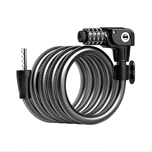 Bike Lock : HIPIPES Bike Lock Cable 4 Digit Password Chain Bicycle Lock 120Cm Long Cycle Cable Locks with Keys Bikes Chain High Security for E-Bike Mountain Bike