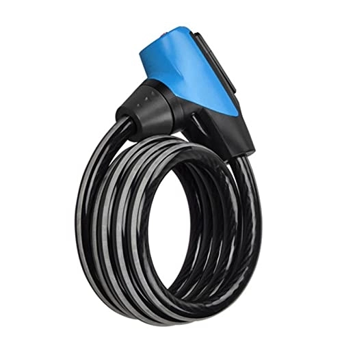 Bike Lock : HIPIPES Spiral Bike Lock 150Cm Anti-Theft Locks Chain with 2 Keys / Spiral Cable Lock, Perfect for Securing Items Like Helmets, Saddles And Other Things To Every Kind of Bicycle, Blue