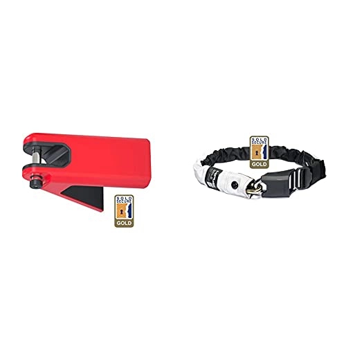 Bike Lock : Hiplok AIRLOK Secure Bicycle Storage Hanger, Red & Gold: Sold Secure Rated Wearable Chain Bicycle Lock