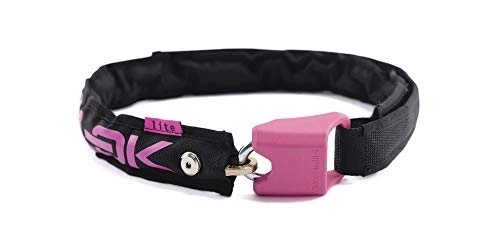 Bike Lock : Hiplok Lite Unisex Adult Wearable Chain Bicycle Lock, Multicolour (Black / Pink), 6 mm x 75 cm