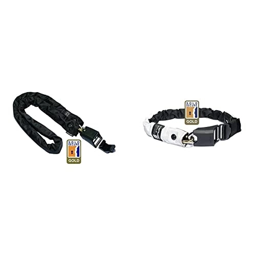 Bike Lock : Hiplok Unisex's Homie Stay at Home Chain Bicycle Lock, Black, 10 mm x 150 cm & Gold: Sold Secure Rated Wearable Chain Bicycle Lock