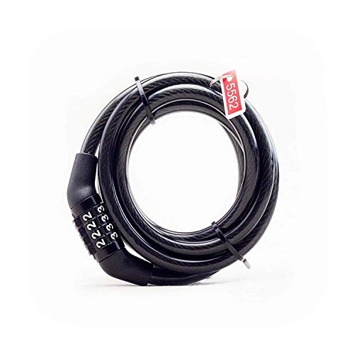 Bike Lock : HJTLK Cycling Cable Locks, 4 Digit Code Combination Bicycle Security Lock Bike Cable Basic Self Coiling Resettable Combination Cable
