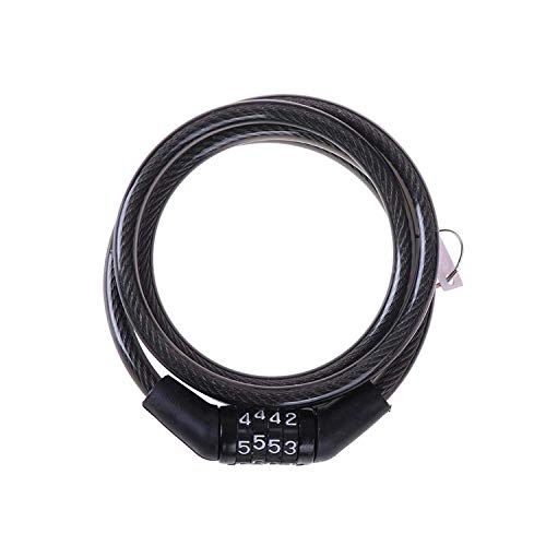 Bike Lock : HJTLK Cycling Cable Locks, Cycling Security 4 Digit Combination Password Bike Bicycle Cable Chain Lock