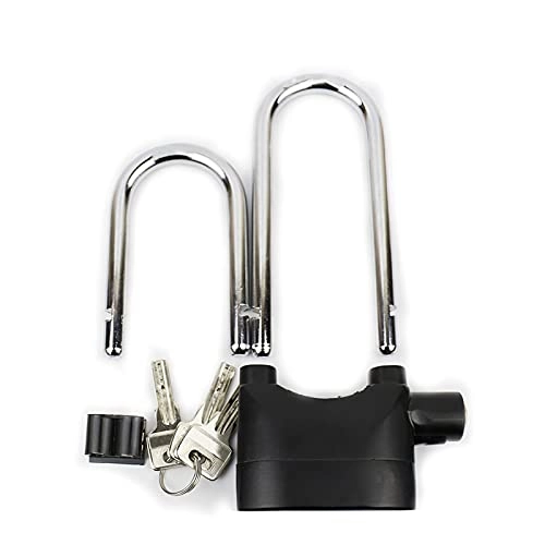 Bike Lock : HKLY Bike lock Bicycle Aluminum Alloy Anti-Theft Padlock Household Motorcycle Black Alarm Lock Adjustable Smart Multi-Function Alarm Lock (Color : Black)