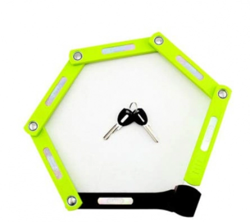 Bike Lock : HNMS Folding Lock Mountain Bike Lock Anti-Theft Lock Joint Lock Electric Battery Motorcycle Portable Chain Lock (Yellow)