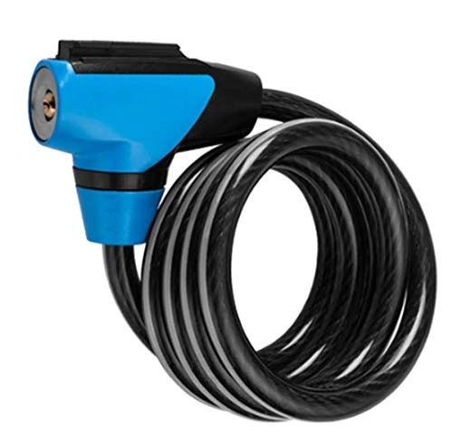 Bike Lock : Hnsms Bicycle Lock (1.5M) Reflective Security Anti-Theft Ultra-Long Portable Riding Lock Cable Lock Blue