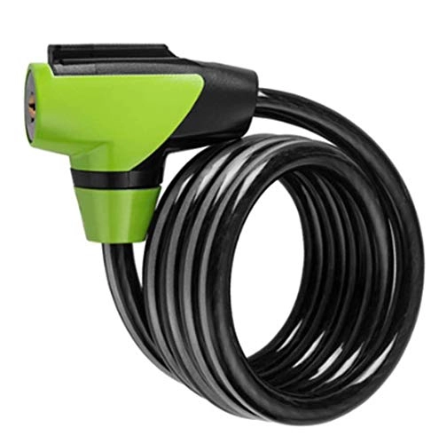 Bike Lock : Hnsms Bicycle Lock (1.5M) Reflective Security Anti-Theft Ultra-Long Portable Riding Lock Cable Lock Green