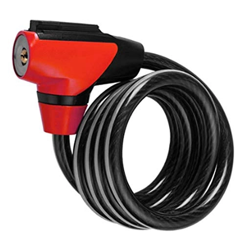 Bike Lock : Hnsms Bicycle Lock (1.5M) Reflective Security Anti-Theft Ultra-Long Portable Riding Lock Cable Lock Red