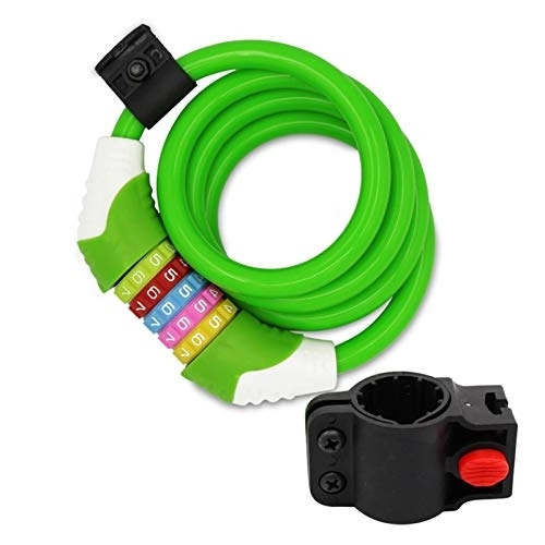 Bike Lock : Home gyms Bike lock / bicycle chain / cycling lock (4 colors) 5-Digitls codes Resettable 100, 000 codes for bike cycle, moto, door, Gate Fence 100cm length (Color : Green)