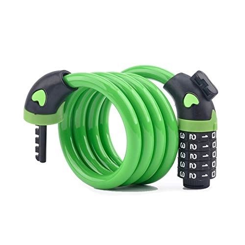 Bike Lock : Home gyms Bike lock / bicycle chain / cycling lock (5colors) 5-Digitls codes Resettable 100, 000 codes for bike cycle, moto, door, Gate Fence 120cm length (Color : Green)