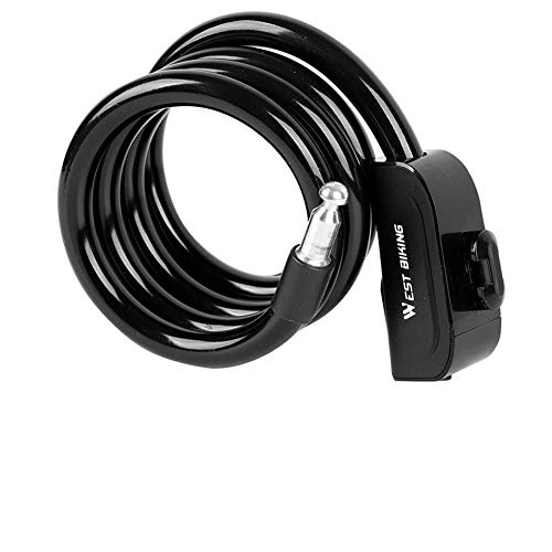 Bike Lock : HPPSLT Bike lock Anti-theft MTB Bike Lock Bicycle Motorcycle Security Lengthened Thickened Steel Cable Cycling Locks with -black bicycle lock (Color : Black)