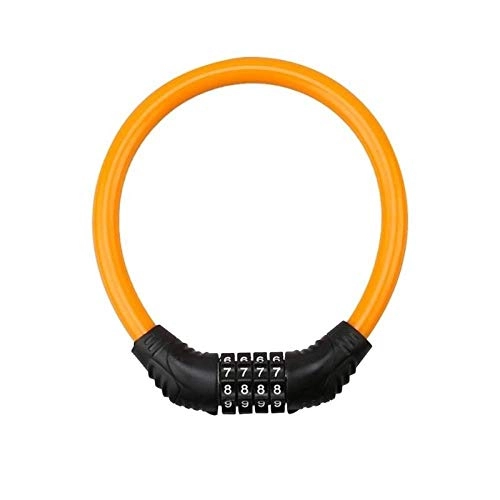 Bike Lock : HPPSLT Bike lock Password Bicycle Code Lock Mountain Bike Portable Security Anti-theft Cable Lock Steel Wire Lock Bicycle Accessories-black bicycle lock (Color : Yellow)