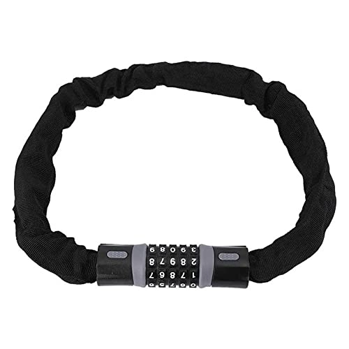 Bike Lock : HSYSA Bicycle Lock 0.9m Bike Coded Lock Mountain Bike Portable Electric Bicycle Chain Lock Cycling Accessory Anti-Theft (Color : Black)