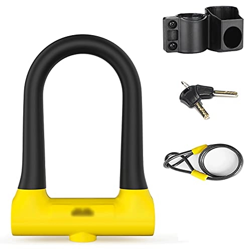 Bike Lock : HUHAORAN2021 Bicycle Lock Cable Lock Bicycle Lock U-shaped Lock Motorcycle Lock Portable Bike Cable Lock（ With Mounting Bracket） Cable Lock