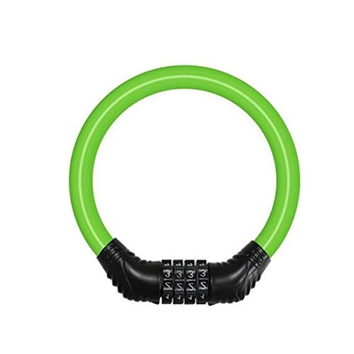 Bike Lock : HUIJUNWENTI Mountain Bike Lock, Anti-theft Portable Electric Battery Motorcycle Password Lock, Fixed Bicycle Ring Lock, Color Optional Common style (Color : Green)