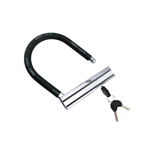 Bike Lock : HUIJUNWENTI U-lock, 170 * 210MM, electric motorcycle bicycle battery lock, anti-theft lock, black Common style (Color : Black-A)