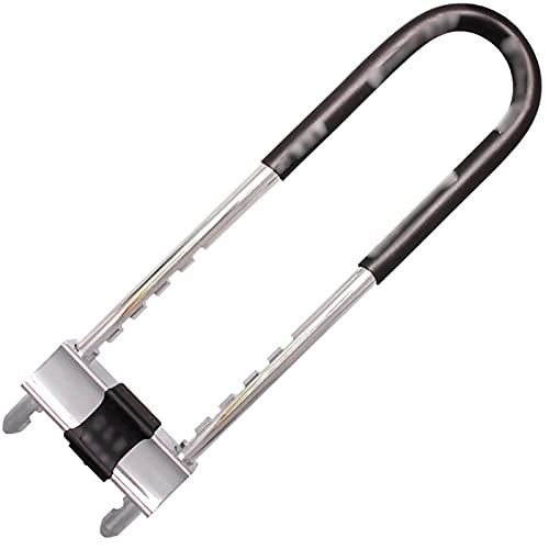 Bike Lock : inChengGouFouX Easy to Carry Glass Door Lock Copper Lock Core Bicycle U-shaped Lock Riding Accessories Popular Bicycle Locks (Color : Black, Size : 43x11.7cm)