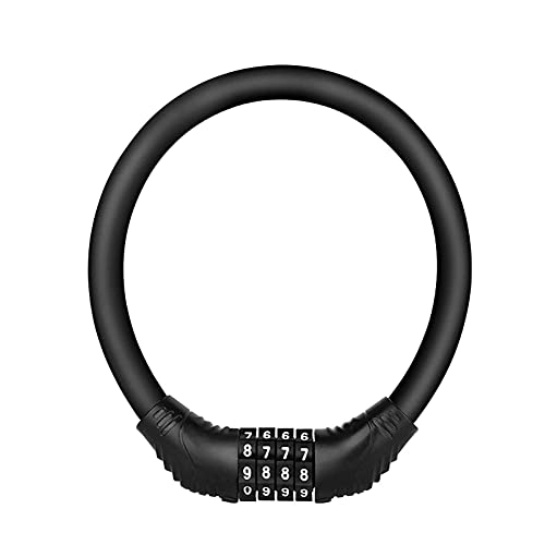 Bike Lock : JHTD Bicycle Cable Lock, Bike Combination Lock with 4-Digit Resettable Number Bicycle Lock, Lightweight and Security Bike