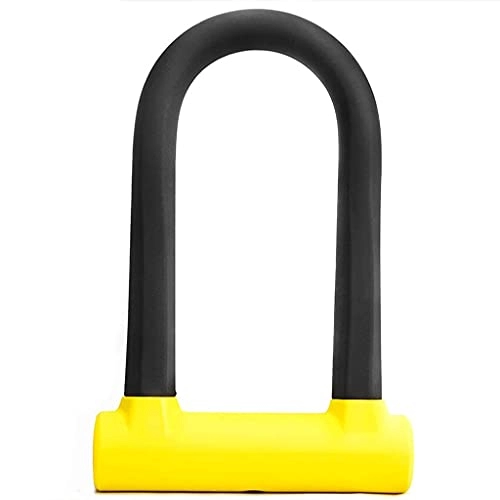 Bike Lock : JHTD Bicycle U Lock High Safety D Shackle Bicycle Lock Sturdy Mounting Bracket Suitable for Bicycle Motorcycle Yellow