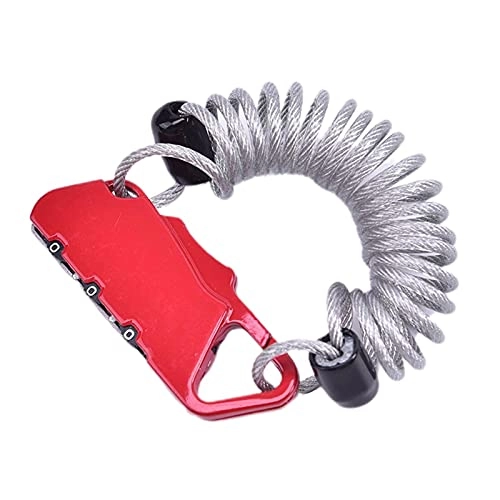 Bike Lock : JHTD Portable Bike Lock Spring Disc Cable Wire Security Lock Anti-Theft Bicycle Code Lock Mini 3 Digits Combination Password