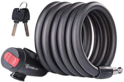 Bike Lock : JIAChaoYi Bicycle Lock, 120 / 180Cm, with Key Cable Lock, Suitable for Bicycle Tricycle Scooter Lock, Anti-Theft Mountain Bike Lock(Size:120cm)