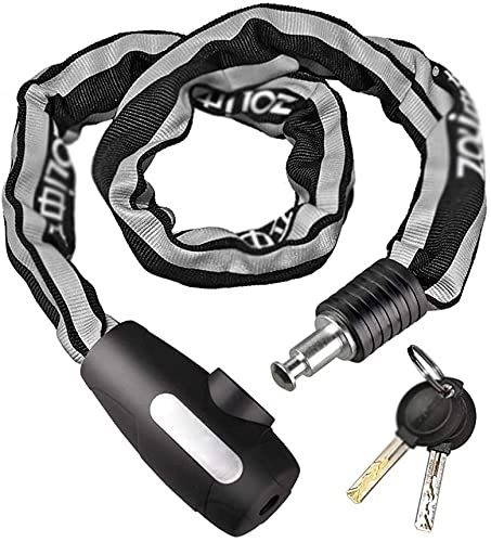 Bike Lock : JIAChaoYi Chain Lock, Security Anti-Theft Bicycle Lock, Motorcycle Bicycle Bicycle Chain Lock Padlock, with Reflective Strip