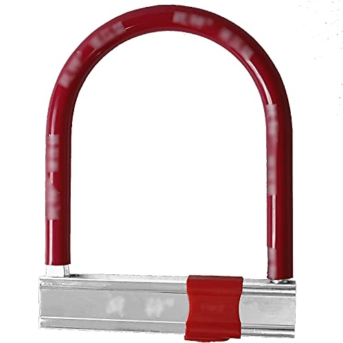 Bike Lock : Jianghuayunchuanri Sturdy Bike Lock Motorcycle U-shaped Electric Vehicle Lock Bicycle U-shaped Lock Riding Accessories for Bicycle, Motocycles (Color : Red, Size : 20x15.7cm)