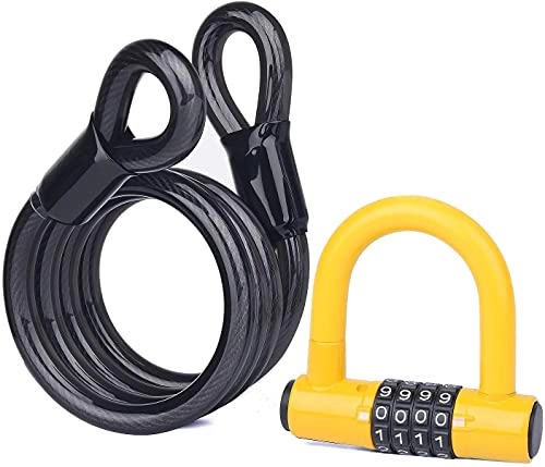 Bike Lock : JIAOXIAOHUI Bike Security Steel Cable 4FT / 7FT, Braided Steel Flex Lock Cable 12mm Thick Heavy Duty Vinyl Coated Flexible Steel Cable with Loop End bike lock with key
