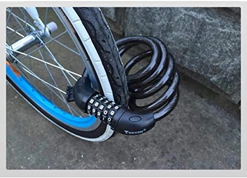 Bike Lock : JJJ Bicycle Accessories Mountain Bike Lock Anti-theft Password Steel Cable Lock Bicycle Lock Chain Lock