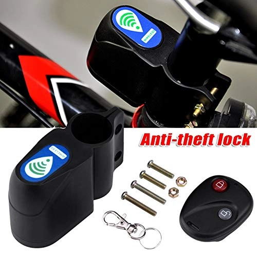 Bike Lock : JLDSFPP Bicycle Lock Anti-Theft Cycling Security Lock Wireless Remote Control Vibration Alarm Black