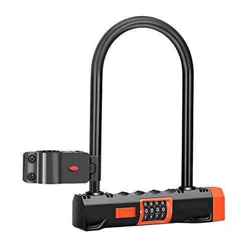 Bike Lock : Jnsio Anti-Theft Bike Lock U Heavy Duty 4-Digit Resettable Combination Code Password Locks with Bicycle Lock Mount Holder for Bicycles And Motorcycle Motorbikes Scooter