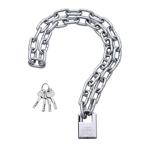 Bike Lock : JTRHD Bicycle Lock Bicycle Chain Lock Is Ideal For Safety and Portable Electric Bicycle Scooter for Motorcycle, Scooter, Bike (Color : Silver, Size : 50cm)