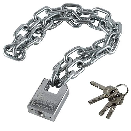 Bike Lock : JTRHD Bicycle Lock Electric Bicycle Folding Bike Safety and Portable Bicycle Chain Lock for Motorcycle, Scooter, Bike (Color : Silver, Size : 100cm)